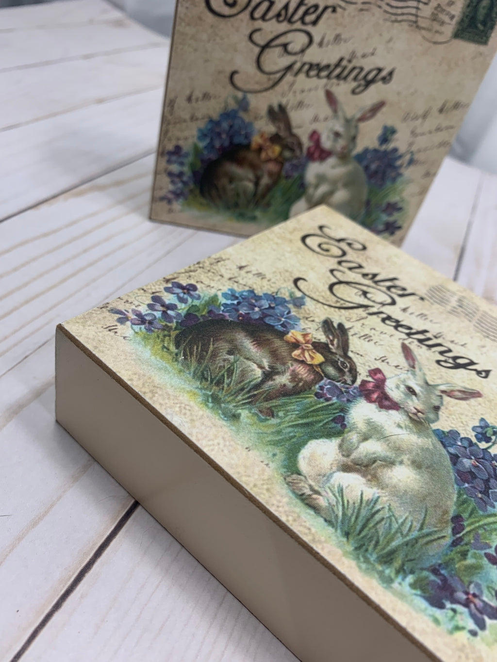 Easter greetings, wood decor