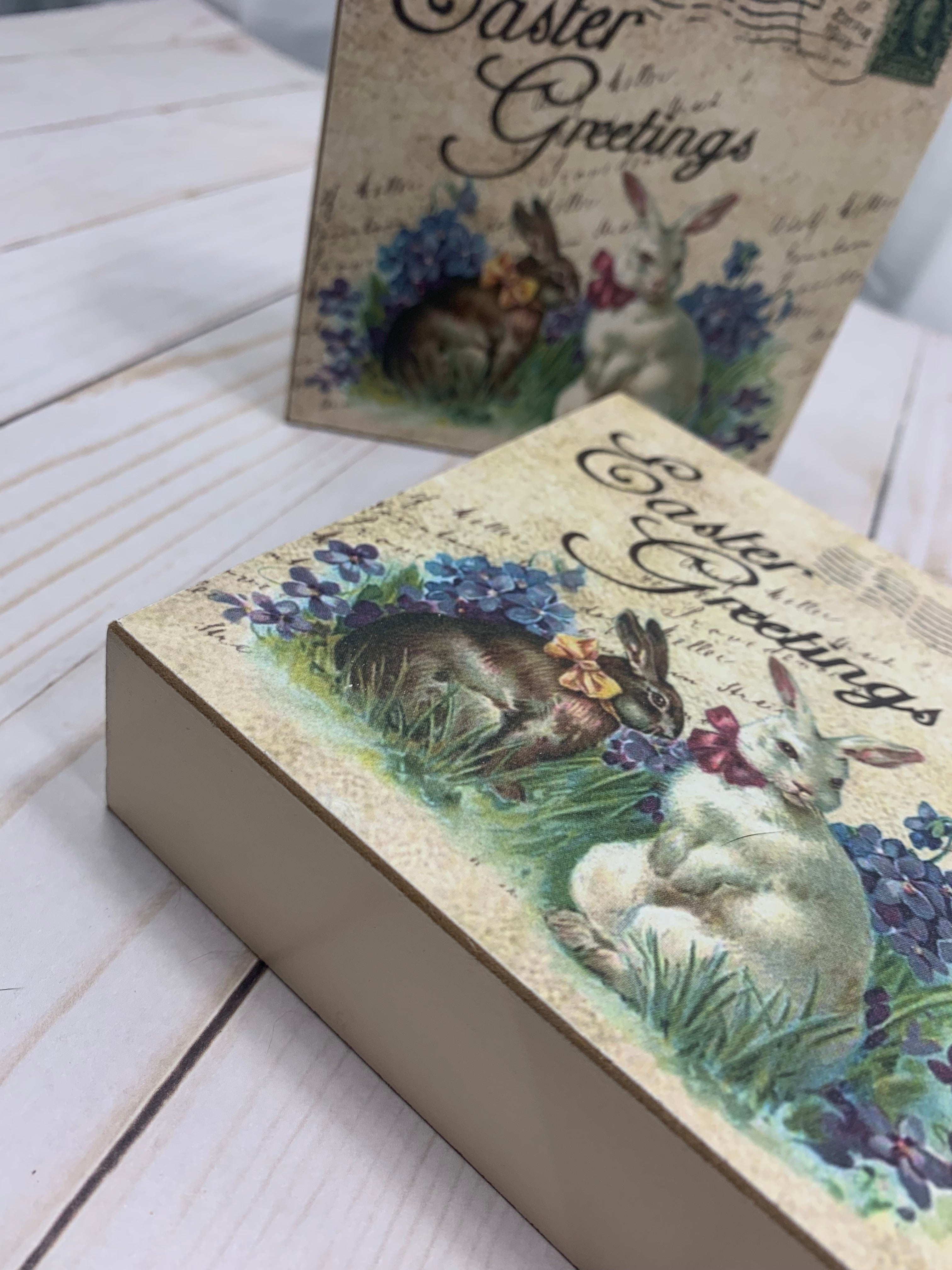 Easter greetings, wood decor