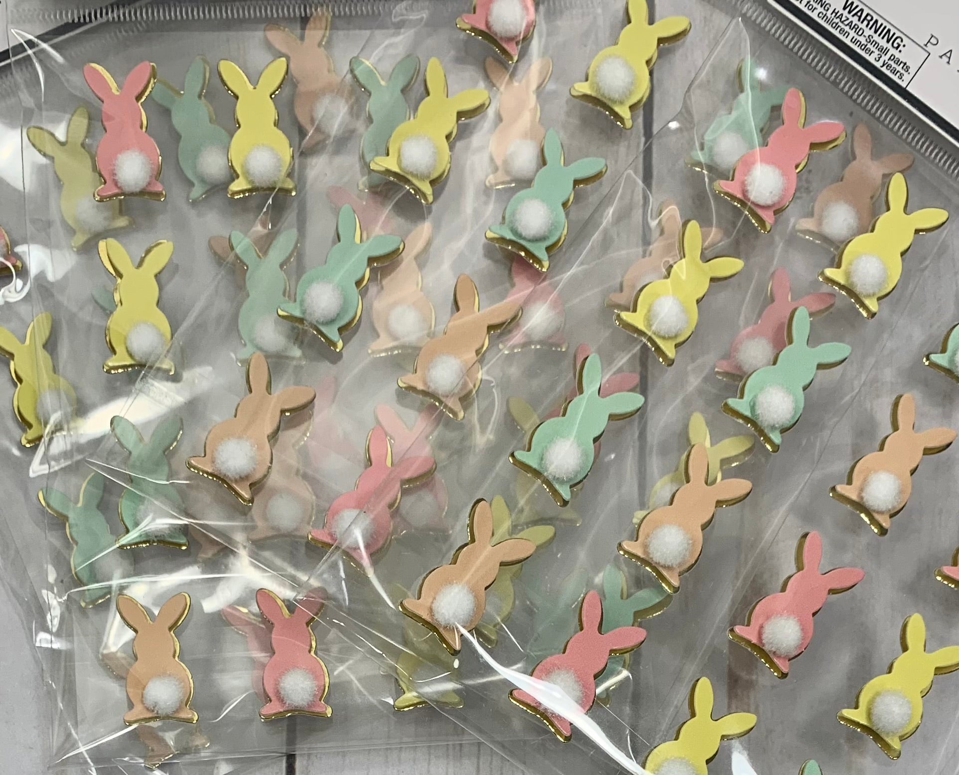 Easter bunny tail dimensional stickers