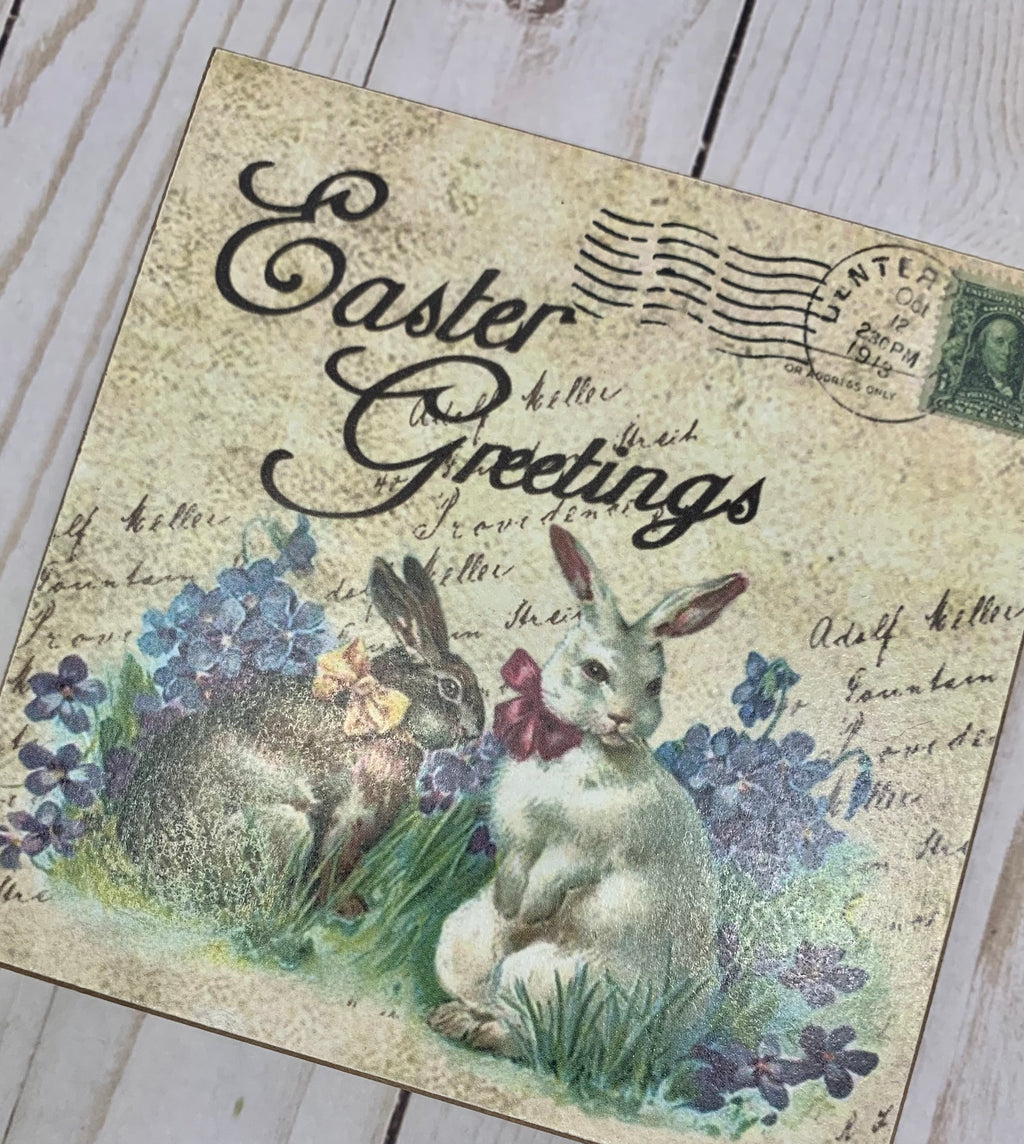 Easter greetings, wood decor