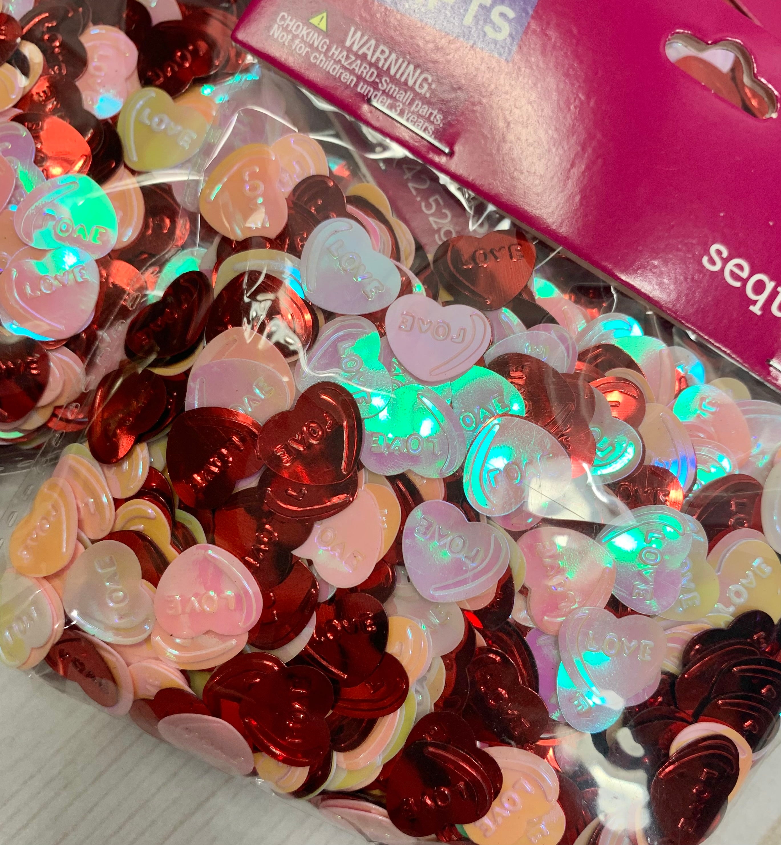 Valentine sequin hearts