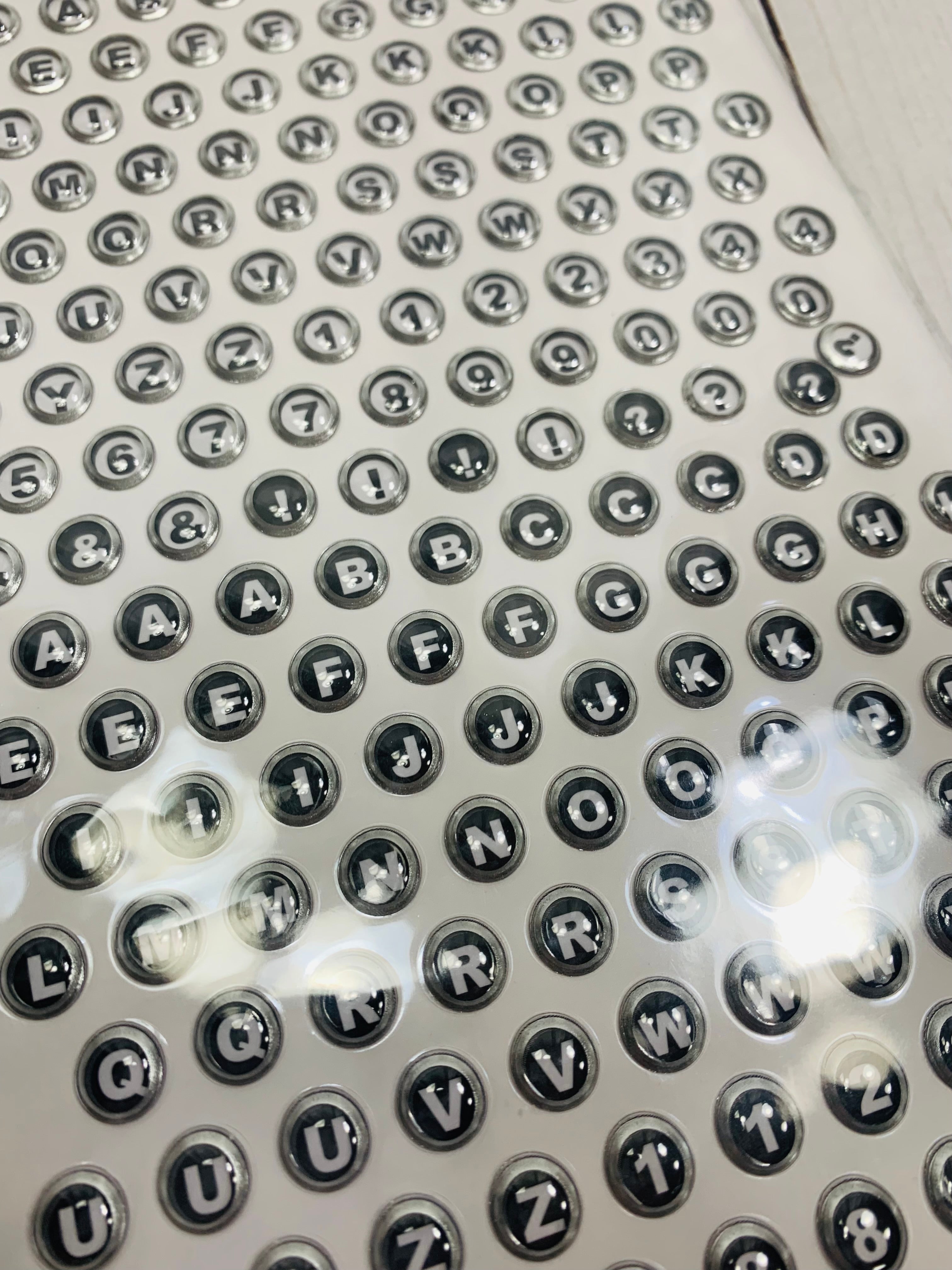 Alphabet stickers, bubble