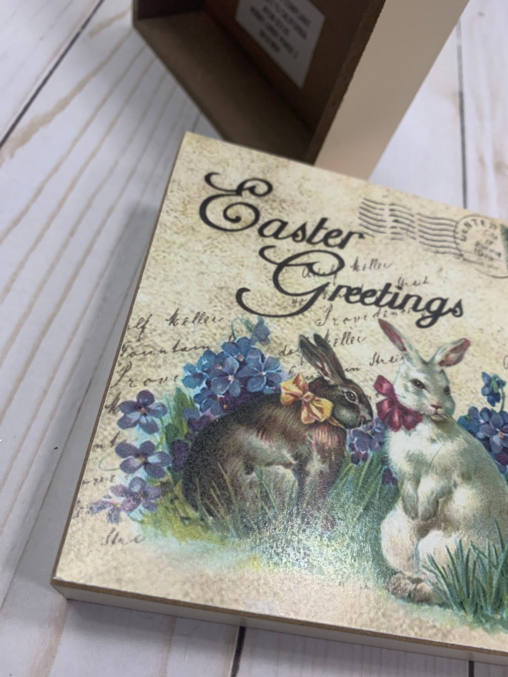 Easter greetings, wood decor