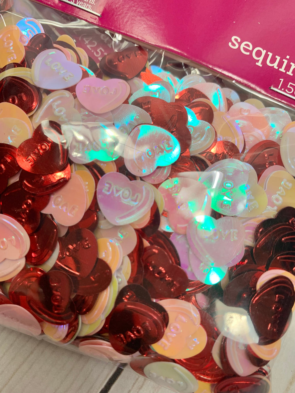 Valentine sequin hearts