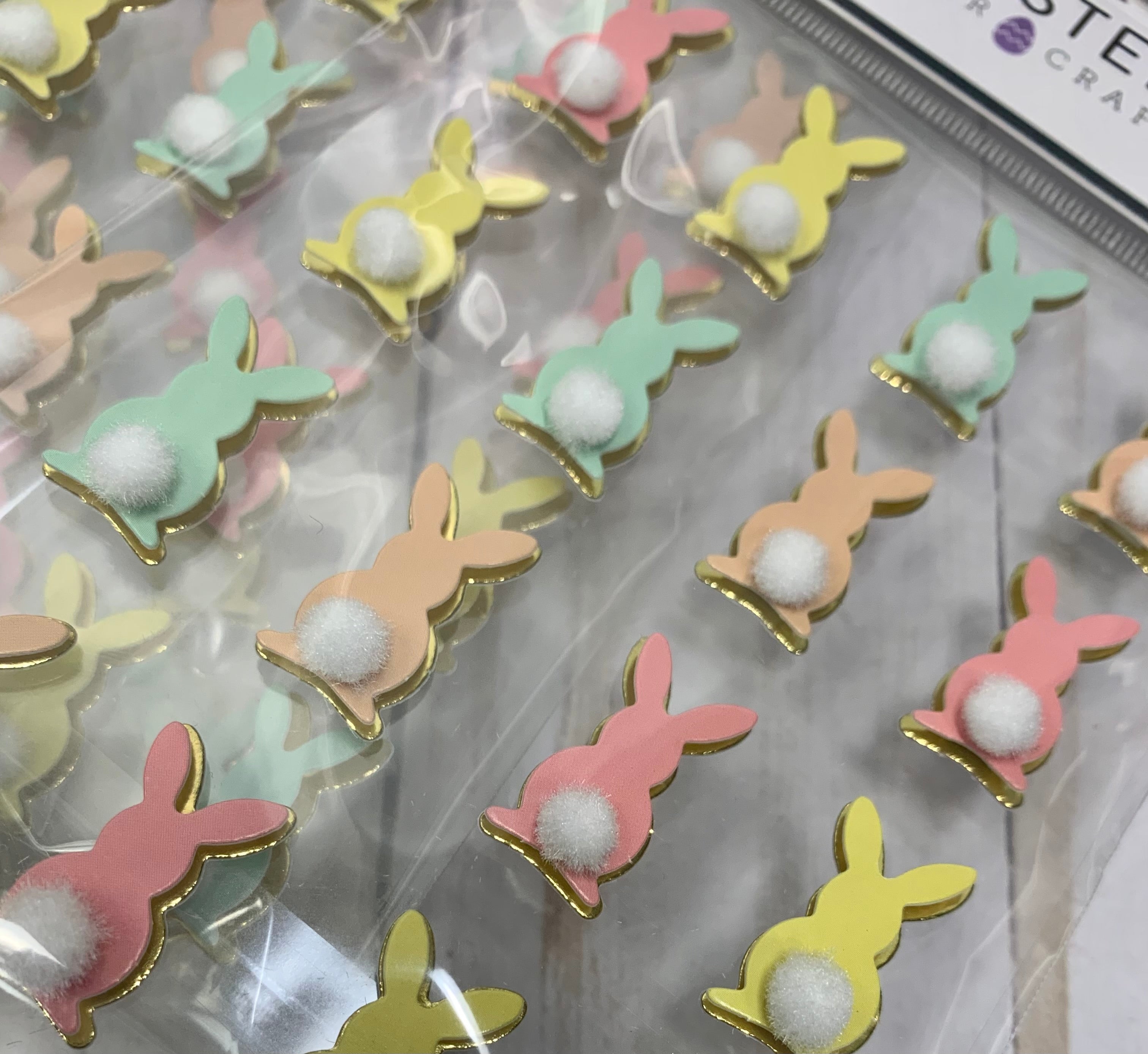 Easter bunny tail dimensional stickers