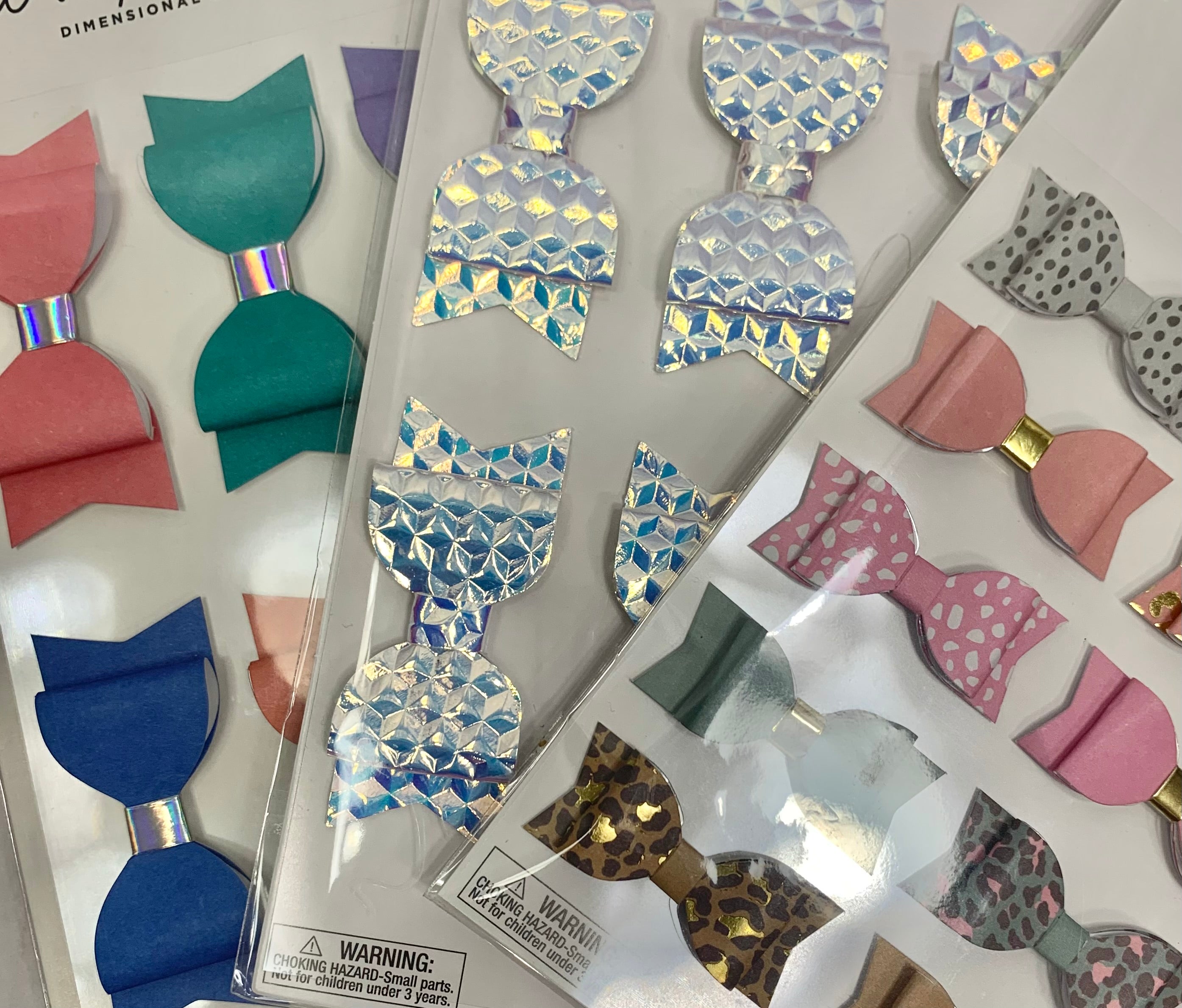 Dimensional bow stickers