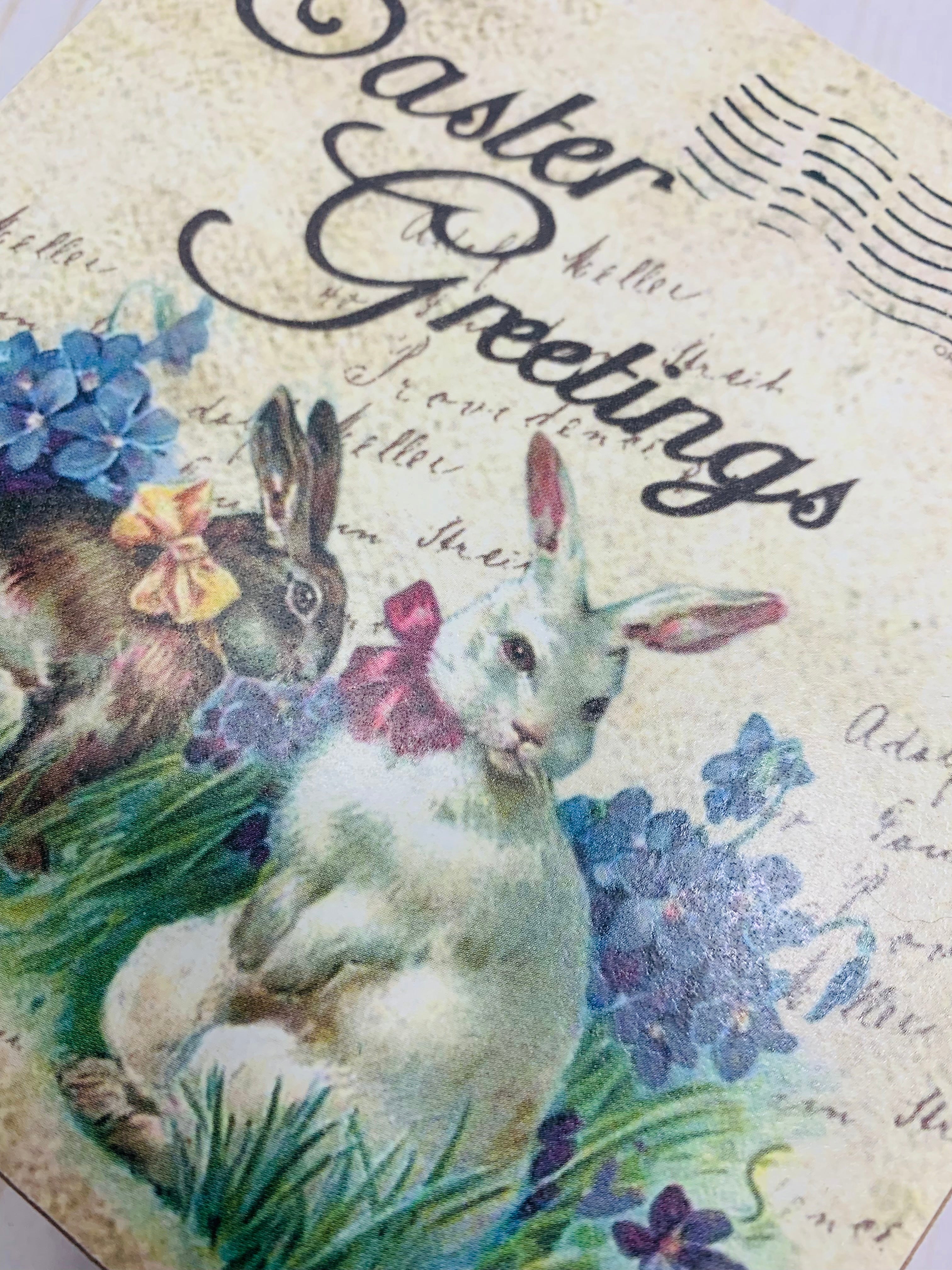 Easter greetings, wood decor