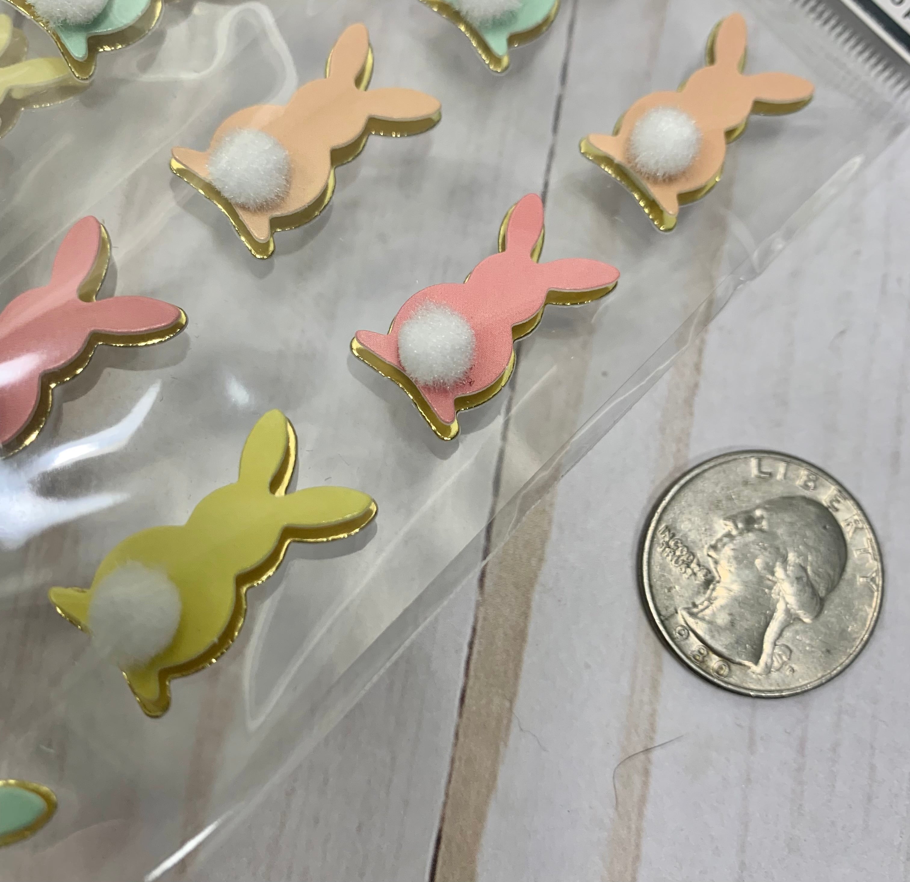 Easter bunny tail dimensional stickers
