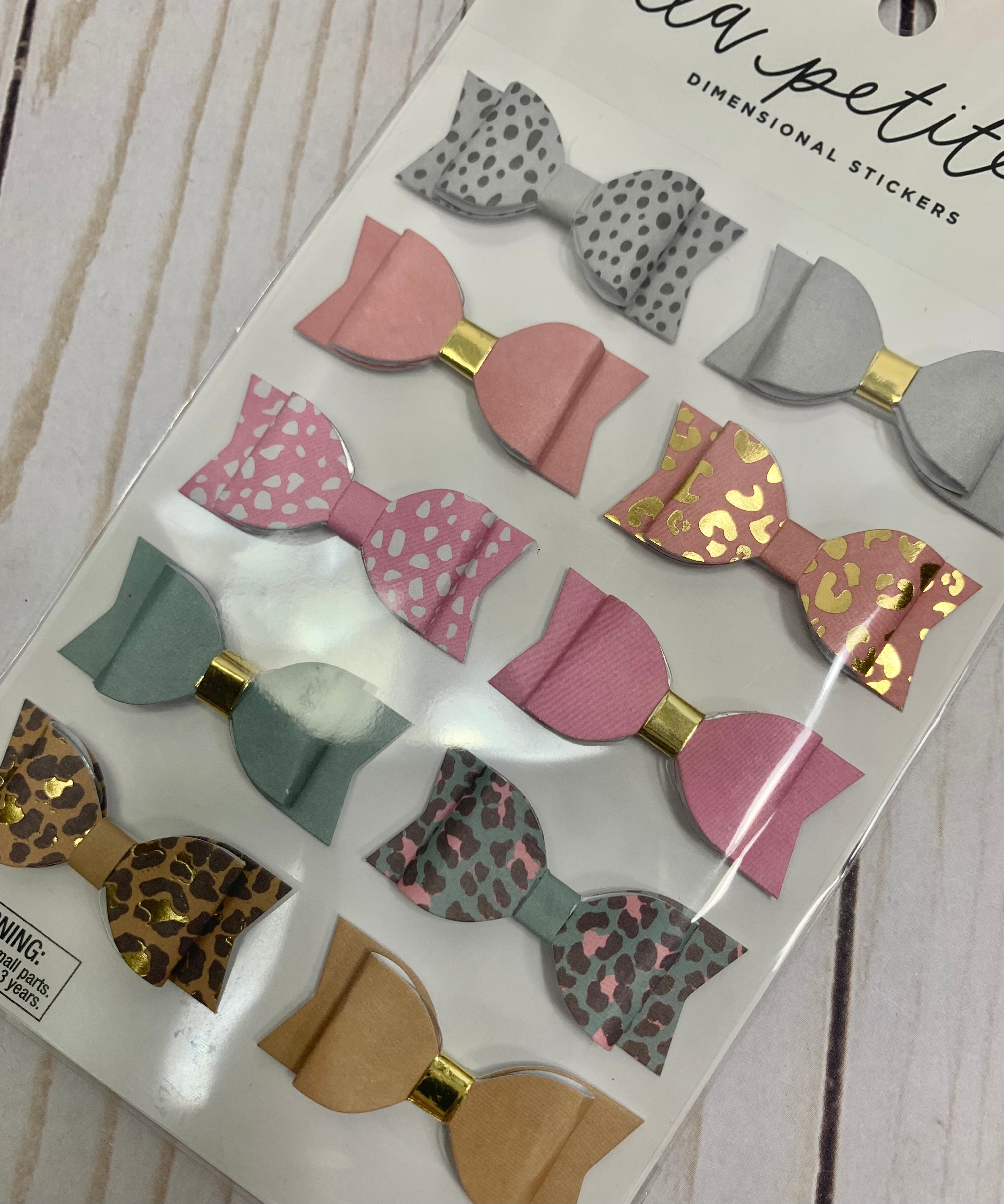 Dimensional bow stickers