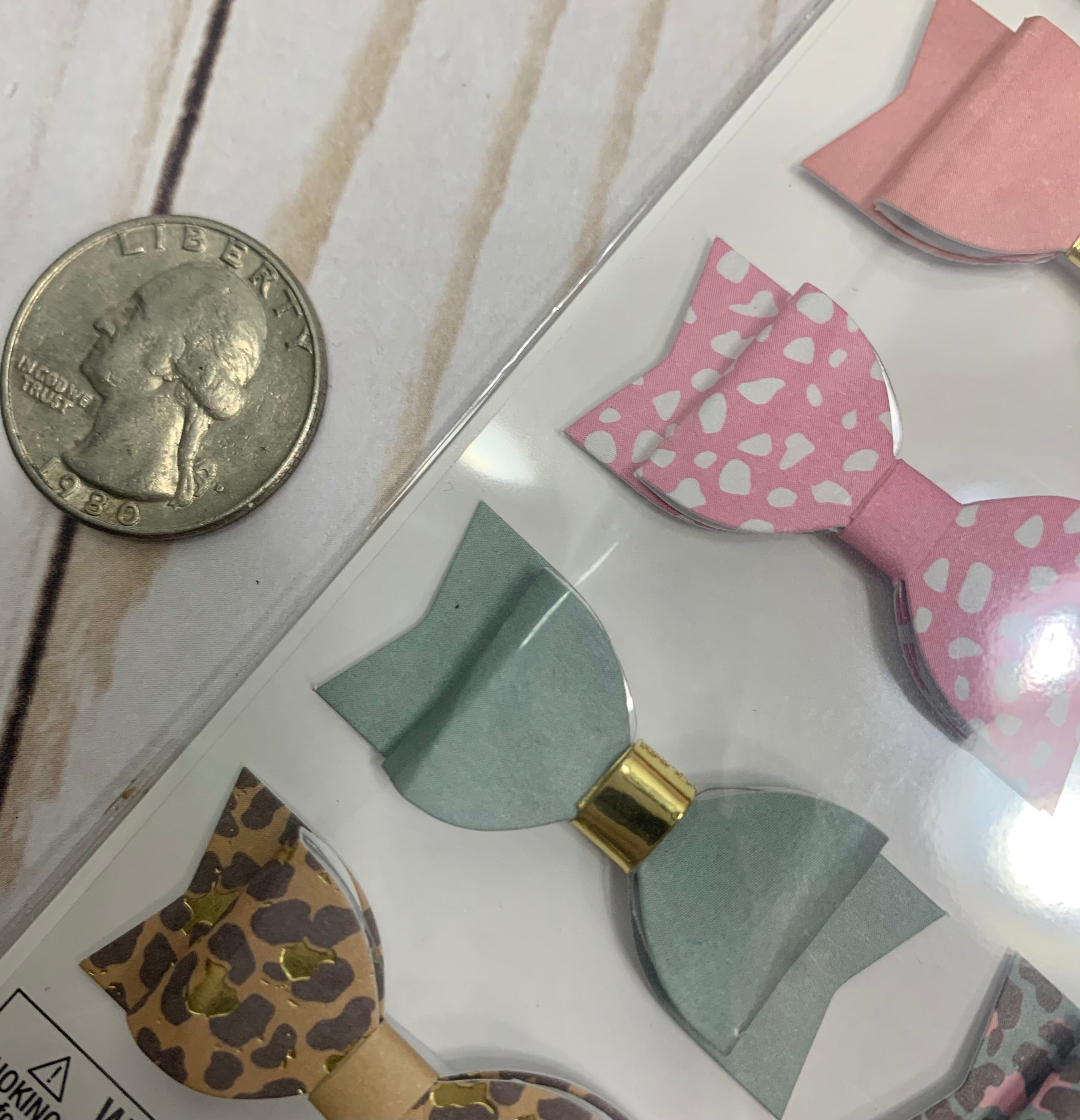 Dimensional bow stickers